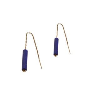 Lapis Lazuli 14k Gold Filled Threader Earrings